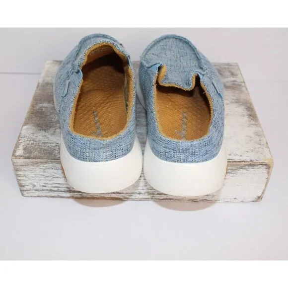 Ortho Comfoot Women's Slip On Mules Lt. Blue Tweed Casual Shoes Size 37 US 7 - Picture 4 of 11